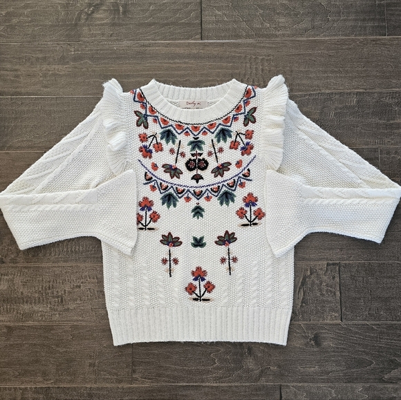Beautiful Rene Derhy Embroidered Knit Sweater Sz Small - Picture 3 of 6
